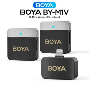 BOYA BY-M1V Wireless Lavalier Microphone Active Noise Cancelling Mini Lavalier for iPhone iPad USB-C Android Phone Camera Laptop