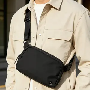 Men's and Women's Universal Crossbody BagFashionable Waist Packs Belt Bag, Adjustable Strap Sling Bag, Lightweight Crossbody Bag for Travel, Workout, Daily Use, Black Waterproof Belt Bag