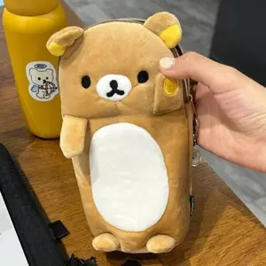 New Rilakkuma Plush Pencil Case Storage Bag Children Cartoon Cute School Stationery Bag Kawaii Birthday Gift Girl Customization
