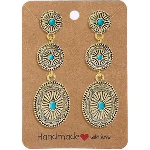 ChicBloom B Western Earrings Jewelry for Women Gold/Silver Turquoise Earrings Vintage Concho Earings Country Concert Outfits Western Christmas Jewelry Gifts for Women