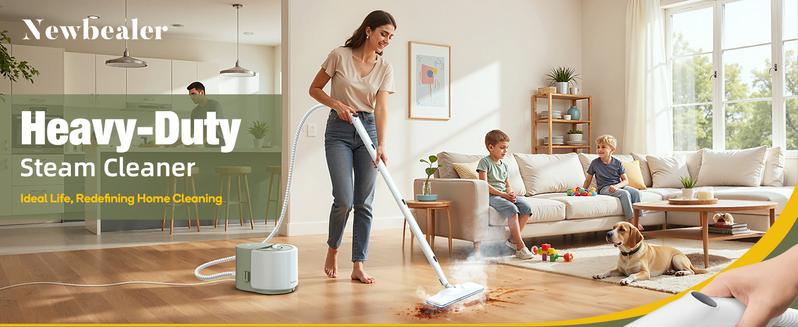 Newbealer Heavy-Duty Steam Cleaner for Home, Stainless Steel Boiler, Steam Mop with 20-Piece Accessories, Multi-Purpose Steamer for Floors, Cars, Furniture, Tiles, and More