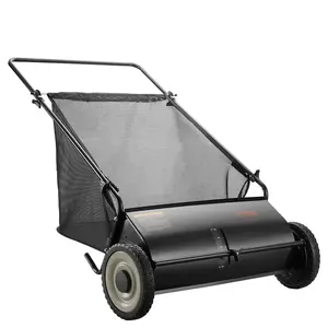 VEVOR Push Lawn Sweeper, Summervibes,Summervibes, 26 Inch Leaf & Grass Collector, Strong Rubber Wheels & Heavy Duty Thickened Steel Durable to Use with Large Capacity 7 ft³ Mesh Collection Bag, 4 Spinning Brushes