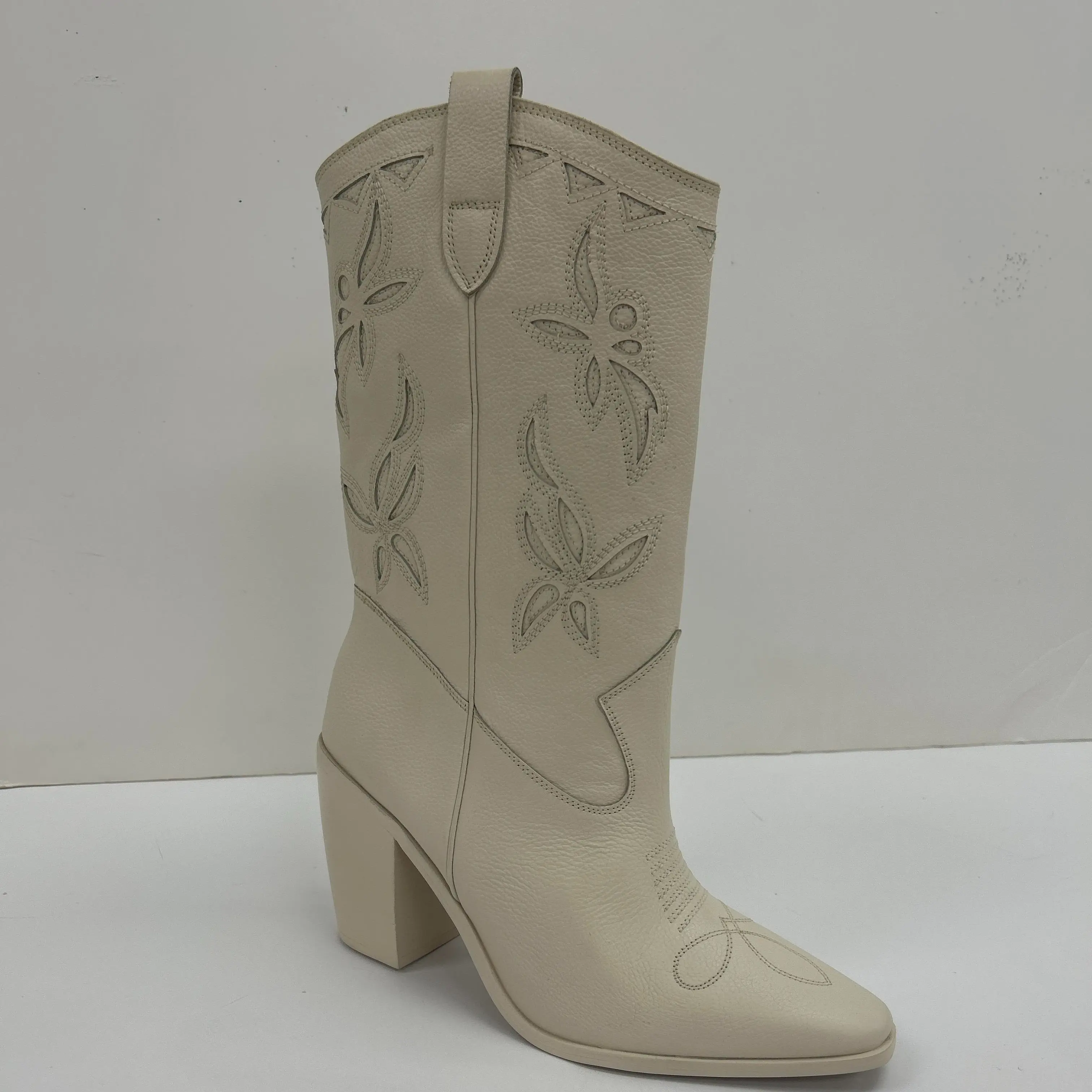Women's Vince Camuto Alisah Mid-Calf Cowboy Boots, Women's Western Boho Shoe, Cowgirl and Outlaw Style Footwear with Stitched Overlay, Western Elegance, Cowboy Aesthetic