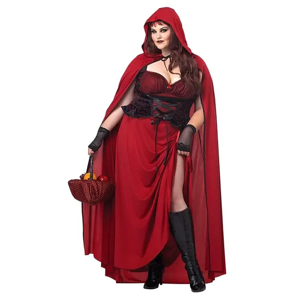 Women's Plus Size Dark Red Riding Hood Costume