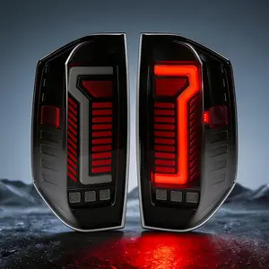 OKSIWA Sequential LED Tail Lights Assembly for 2014-2021 Toyota Tundra, Full LED Rear Lights Kit with Start-Up Animation, Dynamic Turn Signals, Brake Light,Reverse Light -Smoked