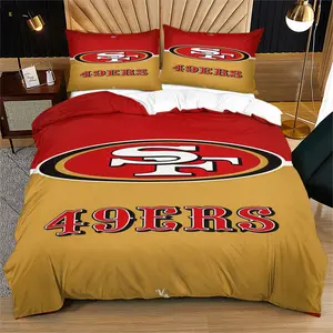 Rugby Team Emblem Pattern Duvet Cover Set, Suitable For Indoor Decoration, Suitable As a Moving Or Holiday Gift, Includes 1 Duvet Cover And 1 Or 2 Pillowcases, Excluding The Duvet Core And Pillow Core, Decorative Duvet Cover