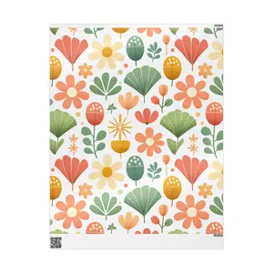 Retro Floral Pattern Wrapping Paper | Spring Flower Gift Wrap Roll