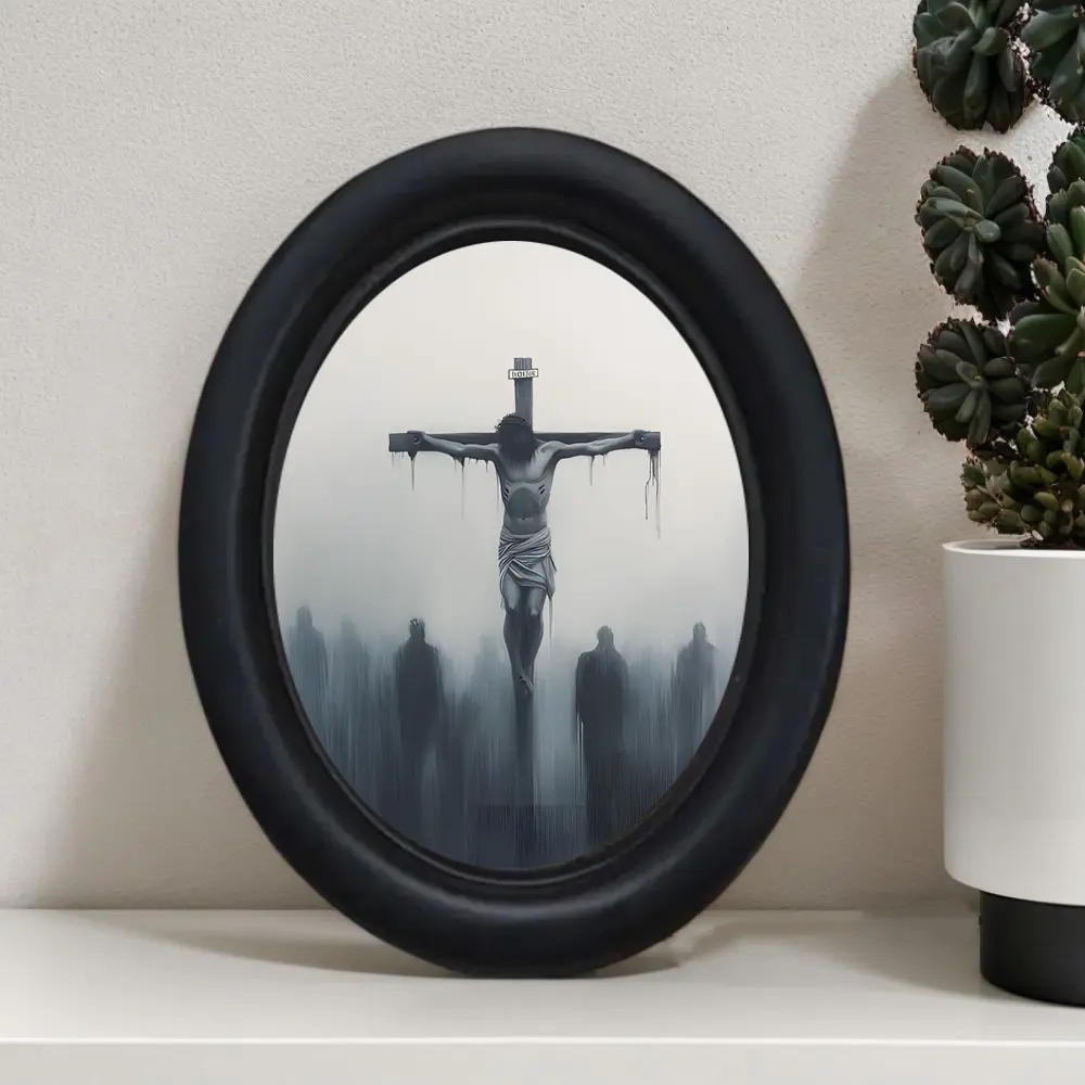 Vintage Style Jesus Crucifix Wall Decor, Religious Home Decor, Cross Decoration for Living Room & Study, Christmas Thanksgiving Gift