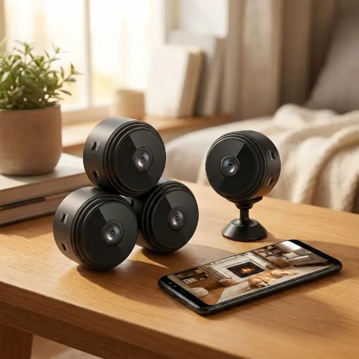 USB Rechargeable 1080P HD Wireless Security Camera, Night Vision Remote Monitoring Indoor Outdoor Smart Home Surveillance