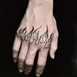 6 Large Herbal Tattoo Stickers, Suitable for Halloween Costumes and Role Play, Including 1 One Fire Element and 5 One Random Patterns, Lasting for 7-15 Days, Waterproof and Anti-Friction, Realistic Effect, Suitable for People Who Do Not Want to Tattoo