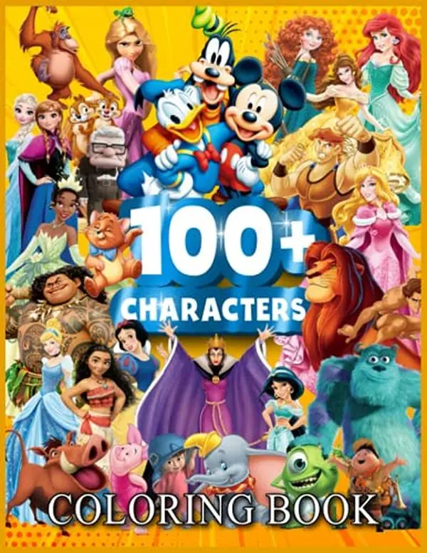 Cartoon Coloring Activity Books for Kids & Adults - 100+ Character Designs, Vibrant Pages for Kids Art Activities, Mentally Stimulating Option