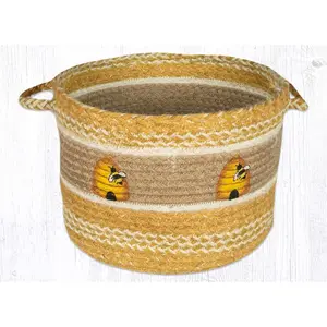 212 MAIN 13x9 in. Printed Bees & Beehive Utility Basket (Model 38-UBPMD9101B, UBP 9-101), Kitchen Organizer for Sports & Outdoor Cycling Equipment