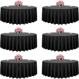 VEVOR White Round Tablecloths 10 Pack, 132 Inches in Diameter, Stain- Wrinkle- Resistant, Machine Washable Table Clothes, Polyester Fabric Table Covers for Wedding, Party, Banquet, Formal EventsVEVOR Super Brand Day