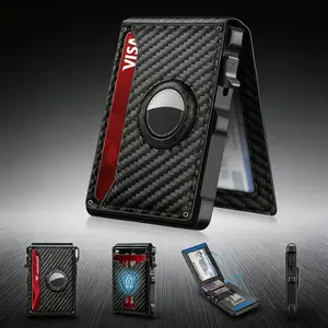 Minimalist Men’s Slim Wallet: 8-13 Cards, Money Clip, ID Window. RFID - Blocking,pocket wallet, Aluminum Bifold Pop - Up(AirTag Not Included)Business Multi-Card Slot Wallet Casual Trendy Wallet for Work & Daily Use, popup card wallet,Durable Bifold Wallet
