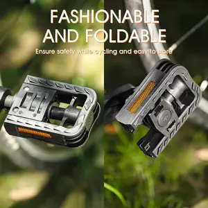 WEST BIKING Foldable Bicycle Pedals Nylon MTB Cycling Bike Folding Pedals 9/16in WEST BIKING Foldable Bicycle Pedals Nylon MTB Cycling Bike Folding Pedals 9/16in