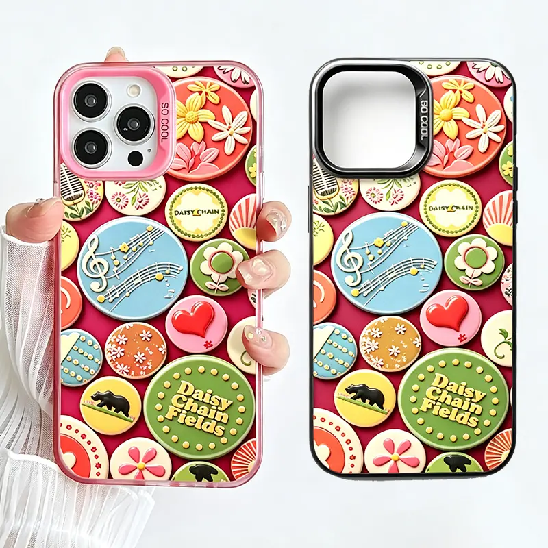 Daisy Chain Fields iPhone Case，for iPhone 13-17Pro Max & Samsung Galaxy S26 S25,S24, S23,S22,S21 Ultra Plus, Plate TPU Non-Slip Handheld Protection Shockproof Cover