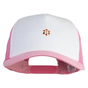 Rhinestud Hotfix Flower Iron On Glue Patched Cotton Trucker Cap