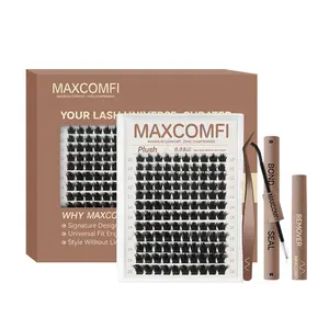 MaxComfi Plush False Eyelashes - Lash Extensions, Eyelashes Extensions, Fluffy Cluster Lashes, Thin Band, Gentle Fit, Waterproof, Long-Lasting, Beginner-Friendly for Natural Daily Use, Summervibes Cosmetic Makeup