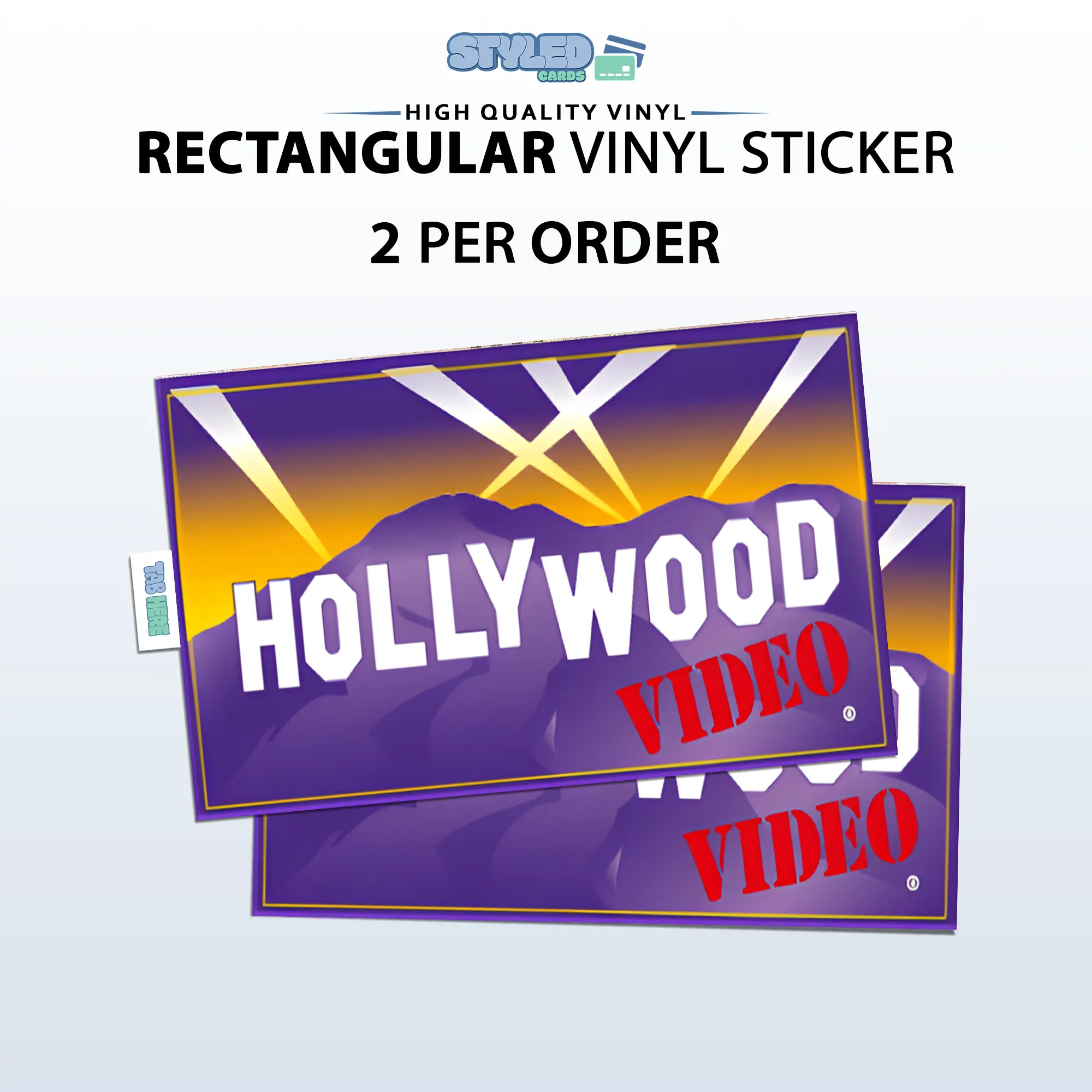 funny Hollywood video rectangular vinyl sticker