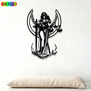 1pc Justice Statue Metal Wall Art, Symbolic Justice Statue Mural, Ideal Gift for New Year, Christmas, Law Enthusiasts, Rust-Resistant Metal Wall Decor Wall Sculptures, Perfect for Office Wall & Garden Fence, Elegant Legal-Themed Decor