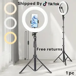 【Flash Sale】10" Adjustable Led Fill Light With Extendable Tripod Stand, Ring Light For 3 Color Mode, Dimmable Selfie Light For Video Recording, Makeup, Photography, Live Stream, TikTok, Youtubers, Content Creator, Cellphone Mount#TikTokShopMothersDay