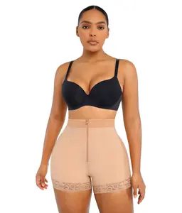 Shapellx  Lace Steel Boned Shorts Butt Enhancer zipper Bodysuit Underwear live