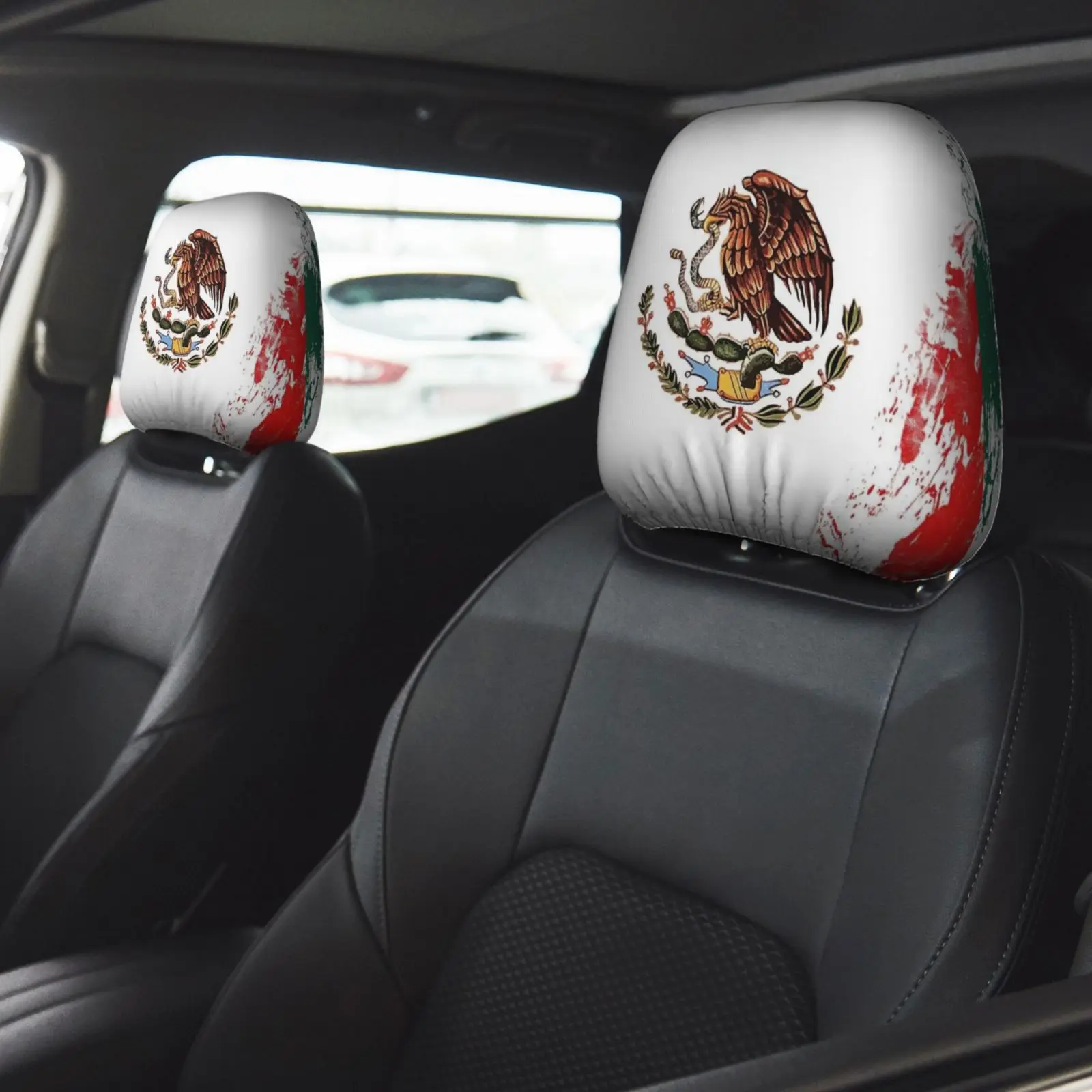 Mexican Flag Pattern Car Seat Cover, Soft & Elastic Car Seat Cushion Protector, Universal Car Interior Accessories for SUV, Sedan, Truck Front Seats, Automotive Seat Covers, Seat Covers For Trucks
