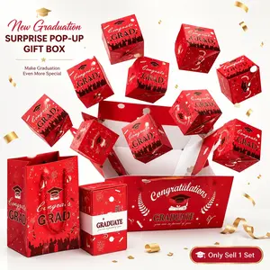 New Graduation Surprise Pop-Up Gift Box, Graduation Cash Burst Gift Box Set, Pop-Up Surprise Money Box, Creative Folding Bounce Red Envelope Box, Suitable for Anniversary & Graduation Gifts, 2026 Graduation Presents