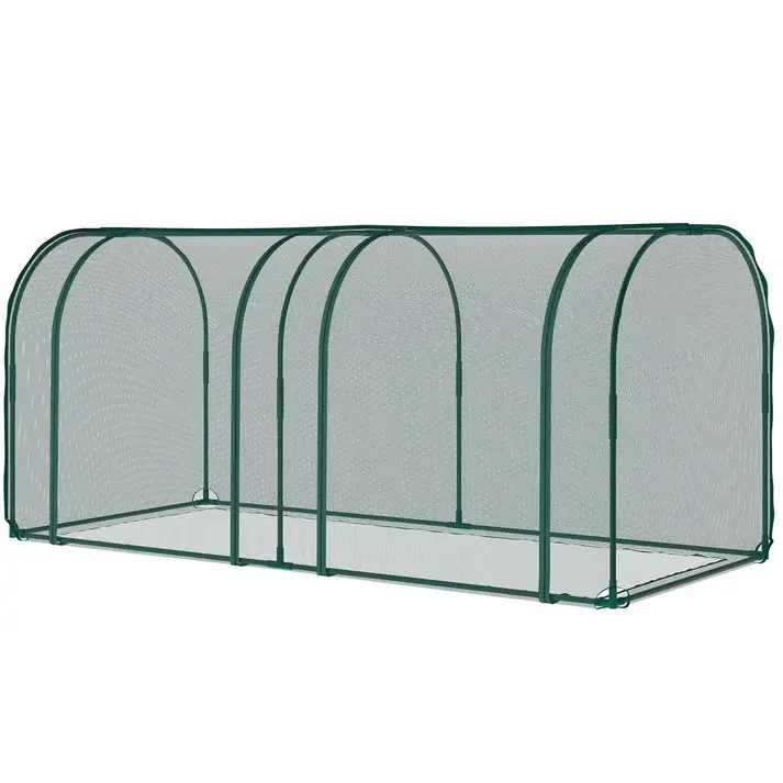 [NEW PRODUCT - FLASH SALE]  Garvee Crop Cage Garden Netting Cover for Raised Beds, Walk-In Steel Frame Plant Protection with Roll-Up Zipper Doors, UV-Resistant Mesh and Ground Stakes