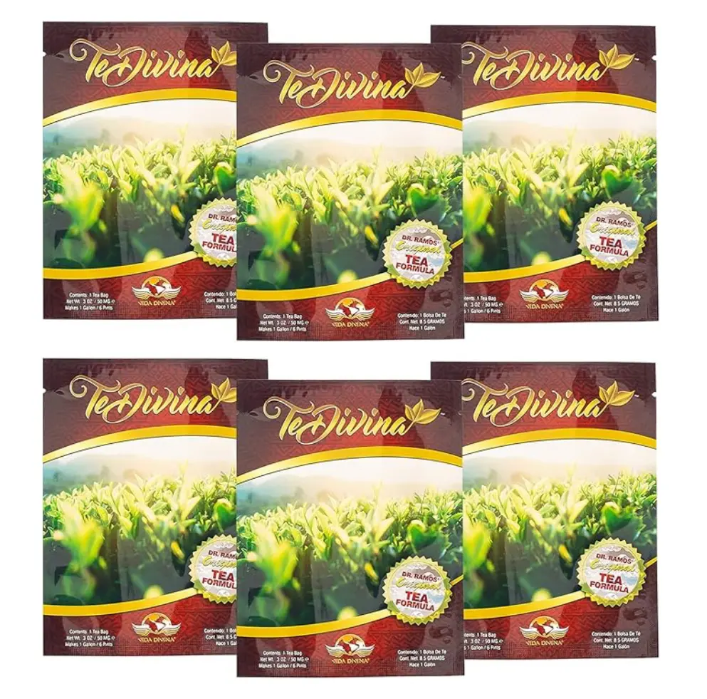 Vida Divina Original Herbal Detox Tea - 100% Natural Formula - Vegan & Non-GMO - Supports Digestion & Wellbeing - Caffeine-Free - 6 Pack - Beverage Buy 4 get 2 free "