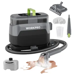 #JumpstartSale WORKPRO Steam Portable Carpet and Upholstery Cleaner, 16KPa Upholstery Cleaner Machine with Steam & Heating System, 4 Cleaning Modes & Versatile Tools, Spot Cleaner for Pet Stains, Couch, Car Seat