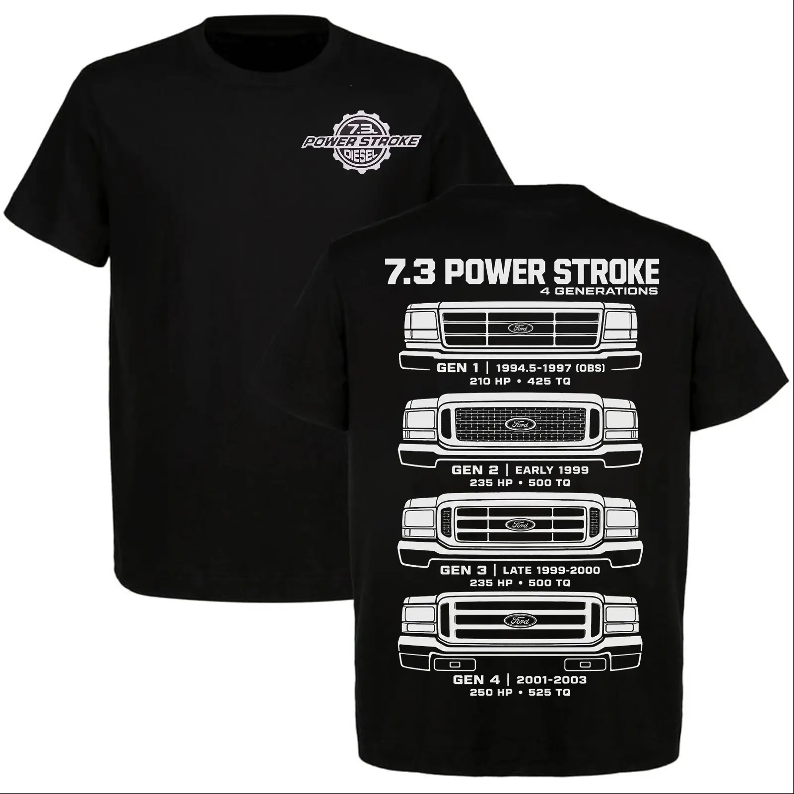 7.3 Power Stroke Diesel Evolution T-Shirt, Ford F250 F350 OBS Super Duty History Graphic Tee, Diesel Truck Gift USA
