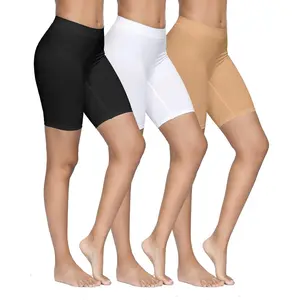3 Pack Slip Shorts for Under Dresses Seamless Anti Chafing Underwear Shaping Boyshort Smooth Panties for Women