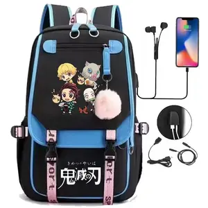 Anime Demon Slayer: Kimetsu no Yaiba Bags Cute Derpy Tiger Backpack Children Teeneger Bookbags Large Capacity Bag Women Travel Bags