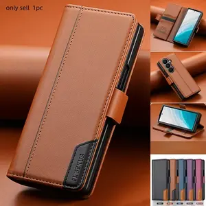 Luxury Leather Protective Smartphone Case for Samsung Galaxy Z Fold 7 6 5 4 3 5G Fold7 Magnetic Flip Book Business RFID Wallet Cover