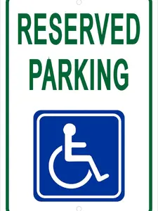 Handicap Reserved Parking Aluminum Sign 8 X 12