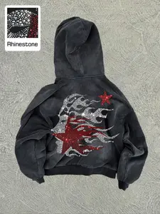 Men's Zip Hoodie Sweatshirts with Aesthetic Cartoon Face Design, Loose-Fitting Cotton Jacket for Fall & Winter, Casual Daily Wear and Holiday Gift