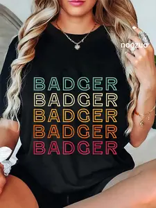 100% Cotton Retro Badger Vintage Badger Men Women Casual Tops T-Shirt