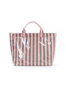 Striped Tote Bag High-Value Lightweight Handbag Commuter Large Capacity Portable Travel Shoulder Bag, Casual Style All Seasons