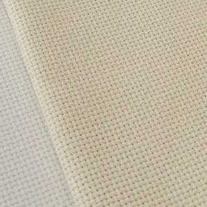 16CT Counted Cotton Cross Stitch Aida Cloth Fabric (19" x 28", Cream)