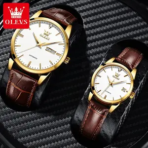 OLEVS brand couple mechanical watch a pair of high-grade luxury simple automatic watch luminous waterproof