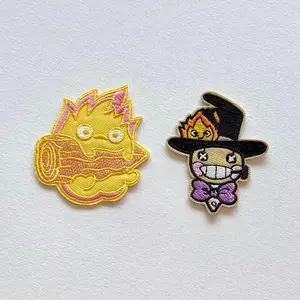 Cute Anime Embroidered Fabric Patch with Glue for Clothes Bags & Fabric Items Adorable Design for Anime DIY Lovers