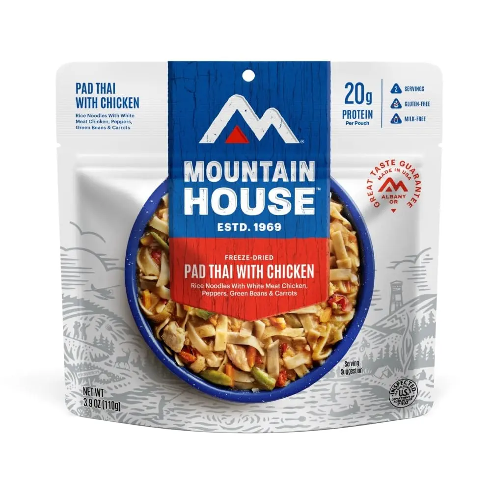 Mountain House Pad Thai with Chicken | Freeze Dried Backpacking & Camping Food Gluten-Free 2 Servings