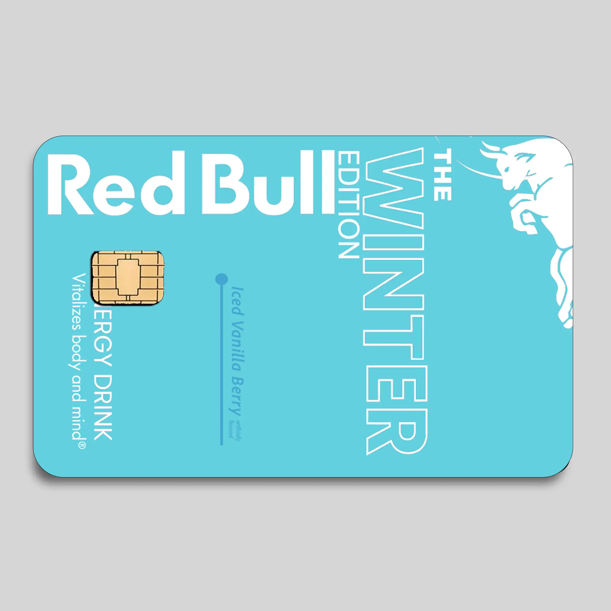 RB Energy Credit Card Sticker, Drink Theme Card Skin Cover, Trendy Beverage Design Decal, Waterproof Protective Wrap, Gift for Teenagers Adults