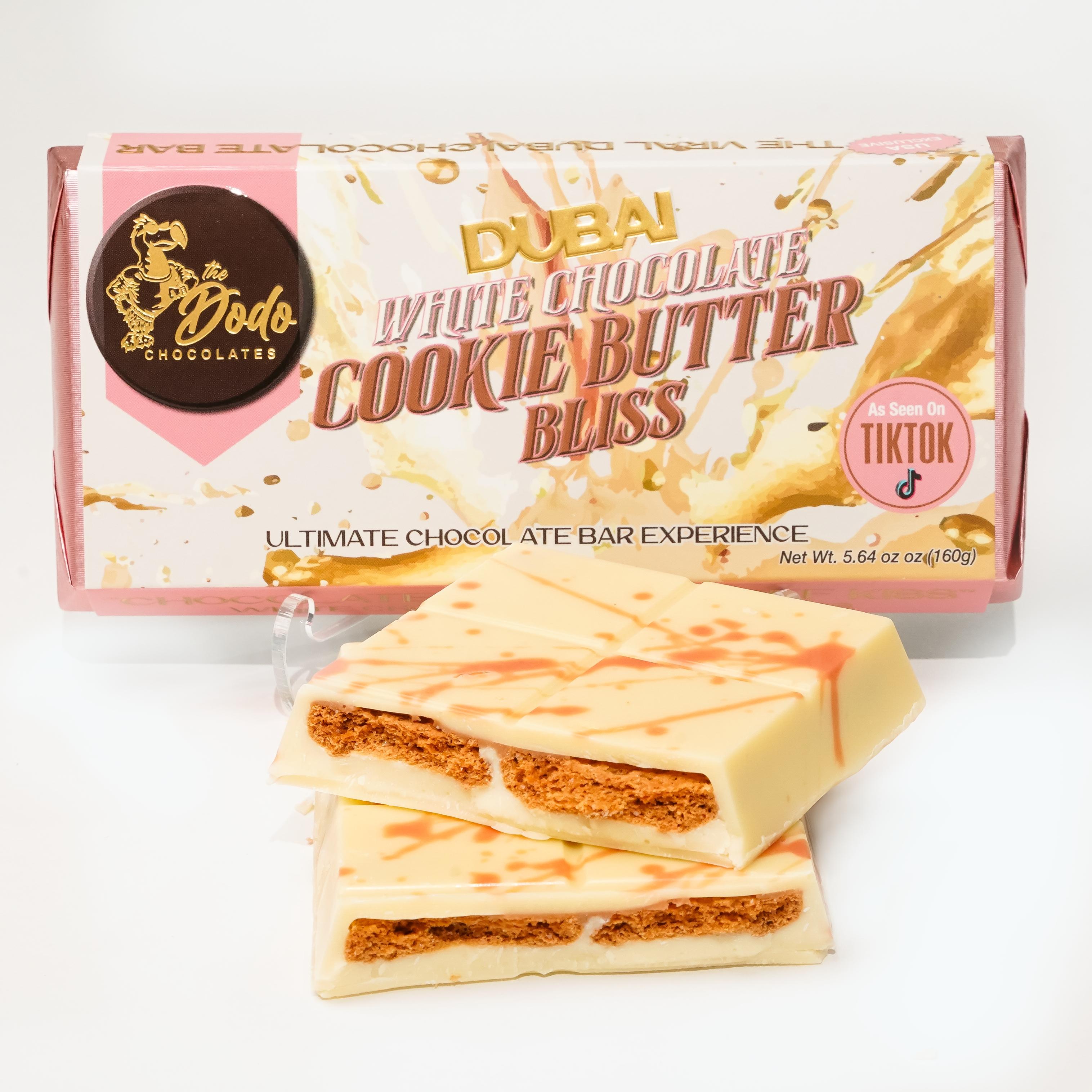 Viral Dubai Style White Chocolate Cookie Butter Bliss Crunchy Decadent Chocolate Bar Delight