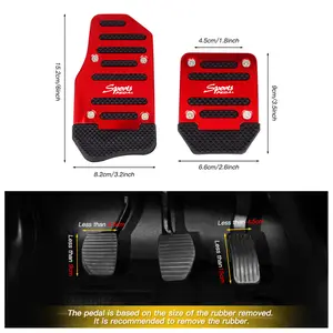 3-Piece Universal Anti-Slip Pedal Pad Covers for Manual Transmission Brake and Foot Pedals