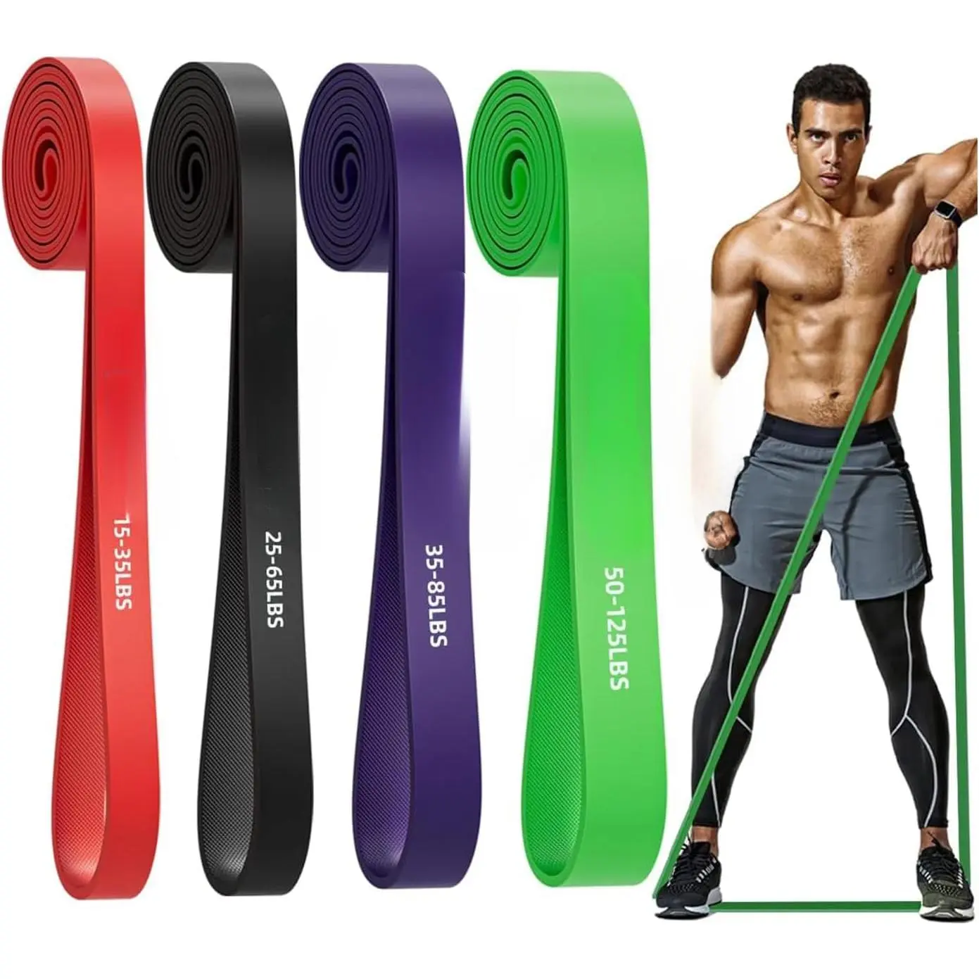 Resistance Bands for Working Out, Exercise Bands with Door Anchor,Pull Up Assistance Bands for Men and Women- Strength Bands for Fitness Training, Physical Therapy,Home Workouts