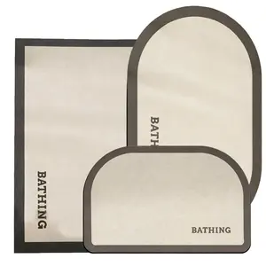 2pc Diatomaceous Earth Luxury Dense Durable Floor Mat, Repeatedly Treaded Pressure Resistant, Absorbent Slip-Resistant, Thick Bathroom Mat