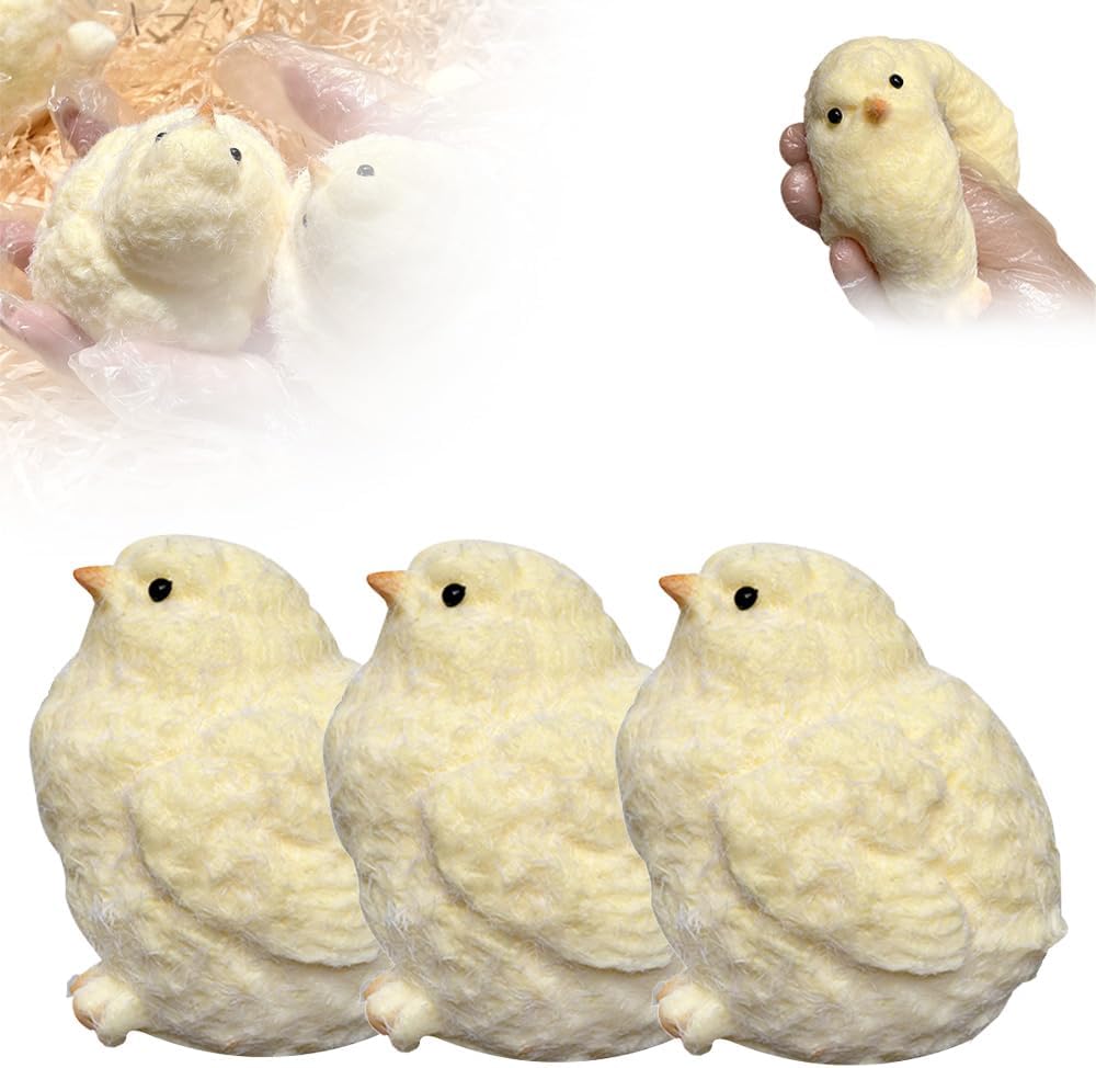 2025 New Gifts 2 Pack - Handmade Chick Squishy Toy Super Soft Squishy Silicone Squeeze Toy Stress Relief, Fidget Toy for Adults Kids Boys Girls Adult Toys TABA