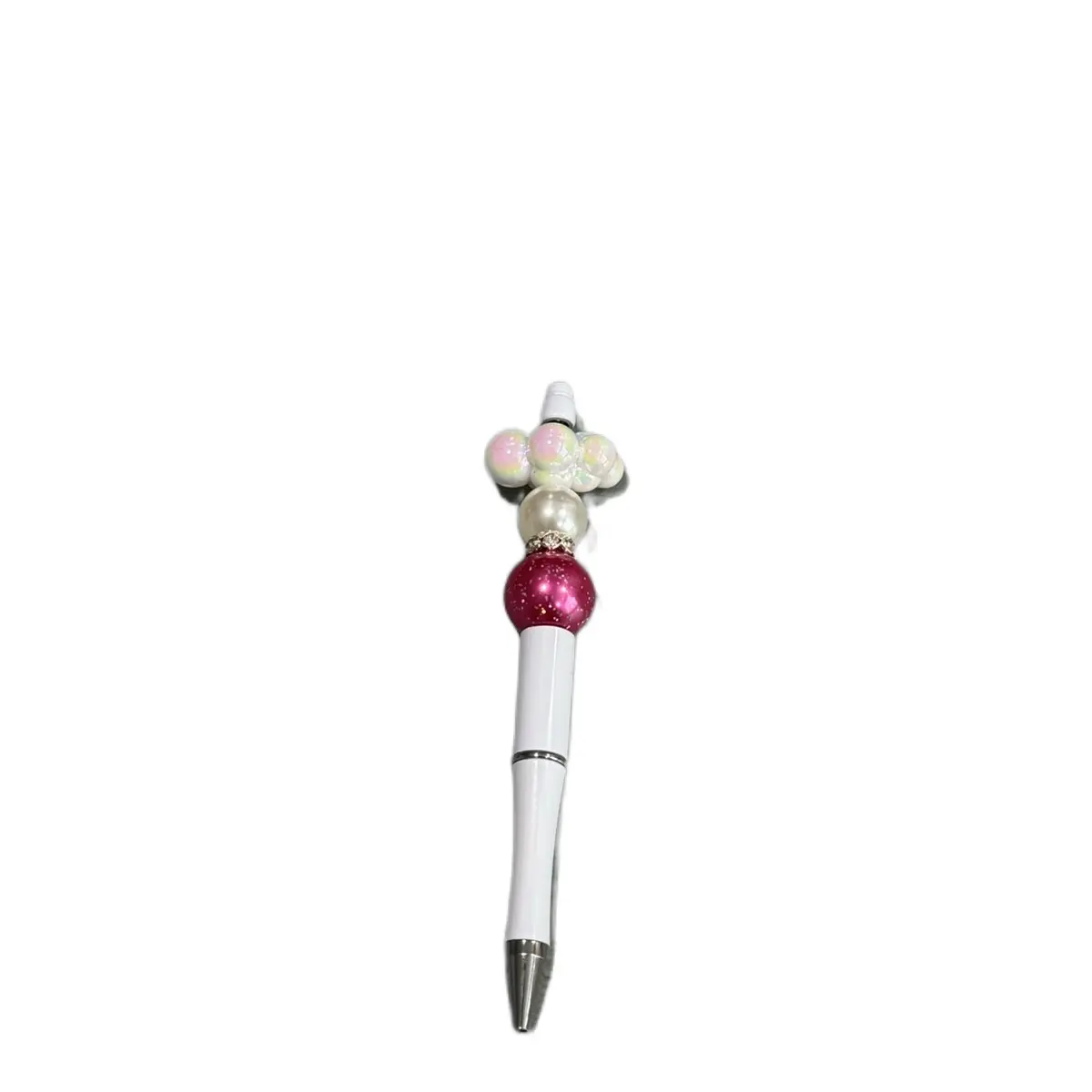Regular Beaded Pen - Handmade with Elegant Design - Includes Beads in Red & Pink - Ideal for Desk & Stationery Collection